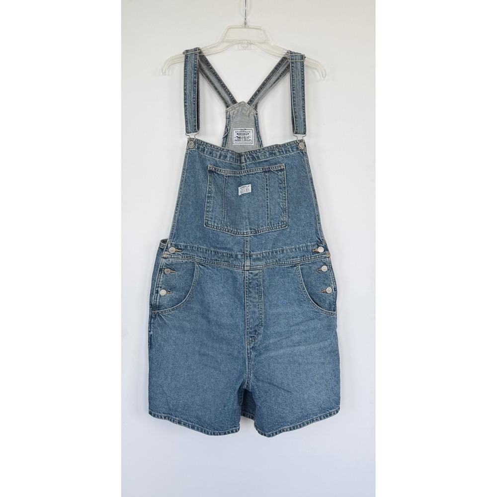 Levis Womens Denim Shortalls‎ Medium Wash Overalls XL 52333-0026 Cotton